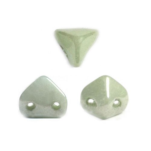 Super Kheops® par Puca® 2lyukú gyöngy - 6mm - white green marble luster
