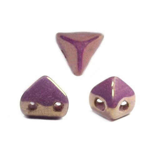Super Kheops® par Puca® 2lyukú gyöngy - 6mm - white pink gold luster