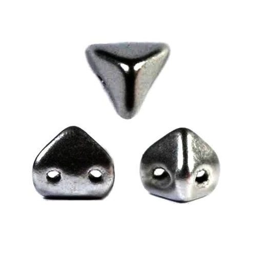 Super Kheops® par Puca® 2lyukú gyöngy - 6mm - hematit
