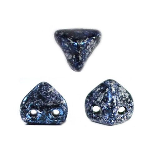 Super Kheops® par Puca® 2lyukú gyöngy - 6mm - tweedy blue