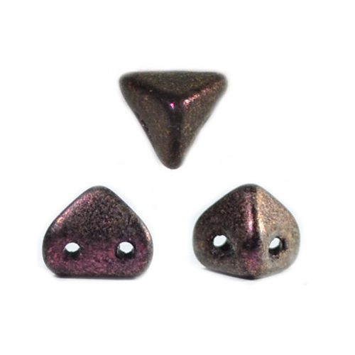 Super Kheops® par Puca® 2lyukú gyöngy - 6mm - polichrome copper red