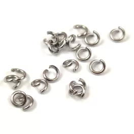   Szerelőkarika - platina színű - 4 x 0.8 mm - rozsdamentes acél (304) - kb. 200db