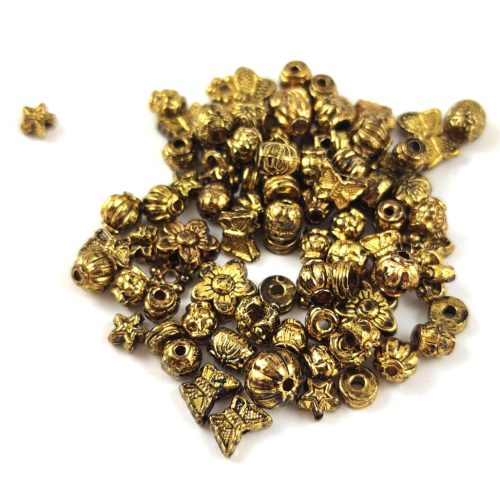 Metal Parts Mix - Antique Gold Colour - 100g