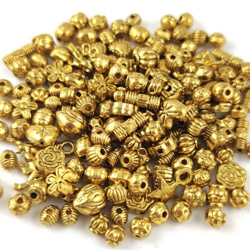 Fém alkatrész mix - arany színű - 100g