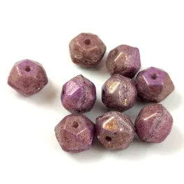   Cseh gyöngy mix - English Cut - Alabaster Purple Vega Luster - 10mm - 50db