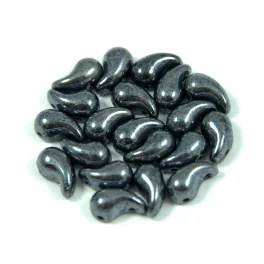 Cseh ZoliDuo gyöngy - Hematit - 5 x 8 mm - 100db - BAL