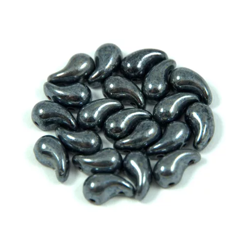 Cseh ZoliDuo gyöngy - Hematit - 5 x 8 mm - 100db - BAL