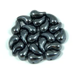 Cseh ZoliDuo gyöngy - Hematit - 5 x 8 mm - 100db - JOBB