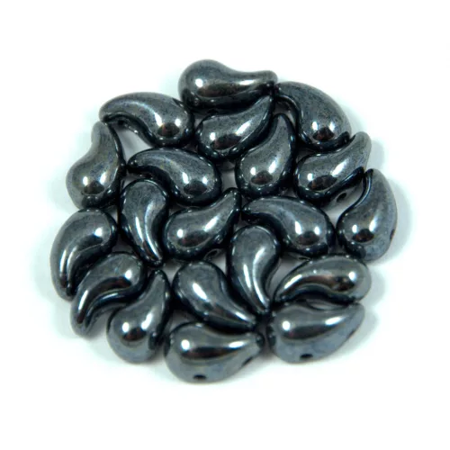 Cseh ZoliDuo gyöngy - Hematit - 5 x 8 mm - 100db - JOBB