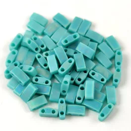   Miyuki féltila gyöngy - 412fr - Matte Rainbow Turquoise Green - 2.3x5mm