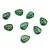 Cseh préselt levél gyöngy - hosszában fúrt - Emerald Gold - 10x8mm (20db)