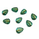 Cseh préselt levél gyöngy - hosszában fúrt - Emerald Gold - 10x8mm (20db)