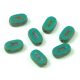 Czech table cut bead - crossed drilled oval  - 63130-86800 - Turquoise Travertine - 10x6mm (24db)