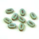 Czech table cut bead - crossed drilled oval  - 63000-86800 - Sky Blue Travertine - 10x6mm (24db)