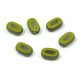 Czech table cut bead - crossed drilled oval  - 53420-86800 - Green Travertine - 10x6mm (24db)