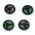 Czech Table Cut Bead - Cross-Drilled - Peace - Jet Peach AB - 16mm