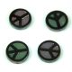 Czech Table Cut Bead - Cross-Drilled - Peace - Jet Peach AB - 16mm