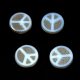 Czech Table Cut Bead - Cross-Drilled - Peace - Alabaster Silver AB - 16mm