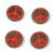 Czech Table Cut Bead - Cross-Drilled - Peace - Red Picasso - 16mm