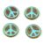 Czech Table Cut Bead - Cross-Drilled - Peace - Sky Blue Picasso - 16mm