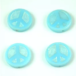   Cseh table cut gyöngy - hosszában fúrt - Peace - 63000-28703 - Sky Blue Full AB  - 16mm (8db)