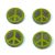 Czech Table Cut Bead - Cross-Drilled - Peace - Green Picasso - 16mm