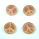 Czech Table Cut Bead - Cross-Drilled - Peace - White Opal Peach AB - 16mm