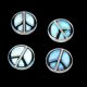 Czech Table Cut Bead - Cross-Drilled - Peace - Crystal Full AB - 16mm