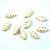 Czech table cut bead - crossed drilled oval - Alabaster Picasso - 02020-86800 - 13x7mm