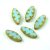 Czech table cut bead - crossed drilled oval - Sky Blue Picasso - 63000-86800 - 18x7mm