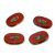 Czech table cut bead - crossed drilled oval - 93200-86800 - Red Picasso - 26x15mm