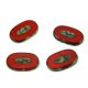 Czech table cut bead - crossed drilled oval  - 93200-86800 - Red Picasso - 26x15mm