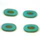 Czech table cut bead - crossed drilled oval  - 63140-86800 - Turquoise Picasso - 26x15mm