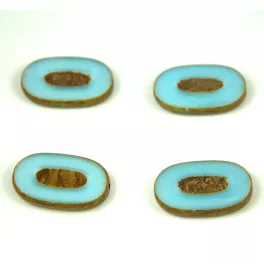   Cseh table cut gyöngy - hosszában fúrt - 64000-86800 - Opal Sky Blue Picasso - 26x15mm (8db)