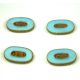 Czech table cut bead - crossed drilled oval  - 64000-86800 - Opal Sky Blue Picasso - 26x15mm