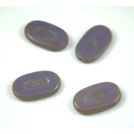   Cseh table cut gyöngy - hosszában fúrt - 23020-86800 - Purple Picasso - 26x15mm (10db)