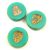 Cseh table cut gyöngy - hosszában fúrt - Trilobita - 63130-86800-54302 - Turquoise Green Picasso Gold - 17mm (6db)