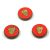 Czech Table Cut Bead - Cross-Drilled - Trilobite - Red Travertine Gold - 17mm