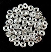 O-bead - Czech Glass Bead - crystal silver -1x4mm