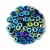 O-bead - Czech Glass Bead - Jet AB - 1x4mm
