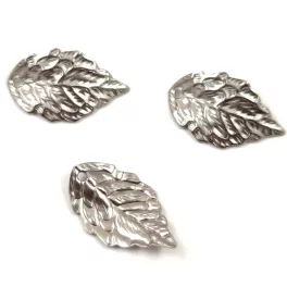Pendant - Leaf - Platinum Colour - surgical steel - 17mm