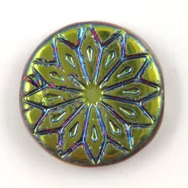   Origami Flower - hosszában fúrt korong - Crystal Full Vitrail - 18mm