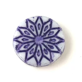   Origami Flower - hosszában fúrt korong - Alabaster Purple - 18mm