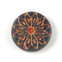   Origami Flower - hosszában fúrt korong - Matt Montana Peach AB - 18mm
