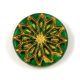 Origami Flower - hosszában fúrt korong - Light Emerald Gold - 18mm