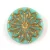 Origami Flower - hosszában fúrt korong - Turquoise Green Gold - 18mm