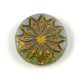 Origami Flower - hosszában fúrt korong - Opal Aqua Gold - 18mm