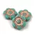 Cseh préselt forma gyöngy - hosszában fúrt virág - 63130-54307 - Turquoise Green Light Copper - 14mm