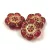 Cseh préselt forma gyöngy - hosszában fúrt virág - 90080-54302 - Ruby Gold - 14mm