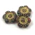 Cseh préselt forma gyöngy - hosszában fúrt virág - 90080-86800-43803 - Ruby Travertine Yellow Gold - 14mm